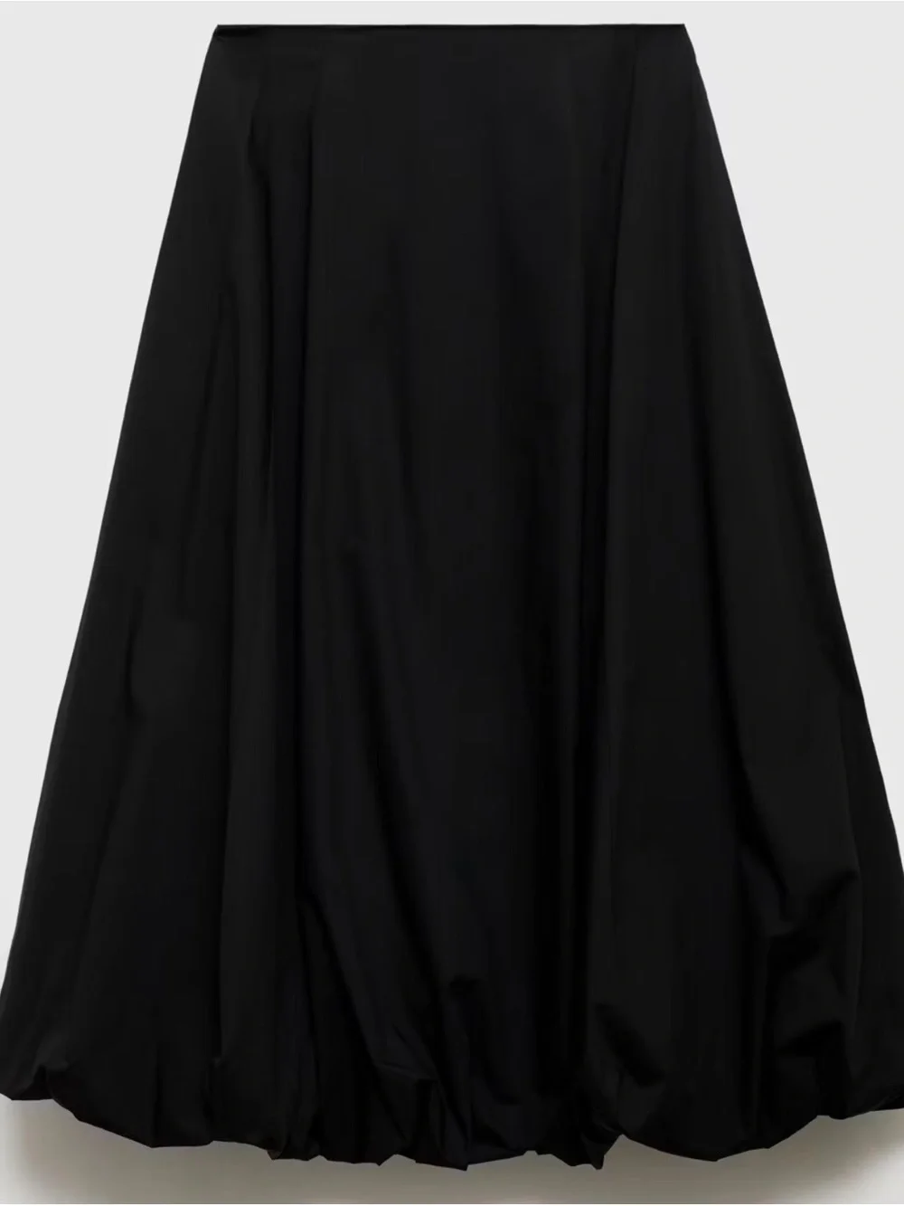 Mango Black Bubble-Hem Maxi Skirt